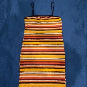 Autumn Color Spaghetti Strap Dress